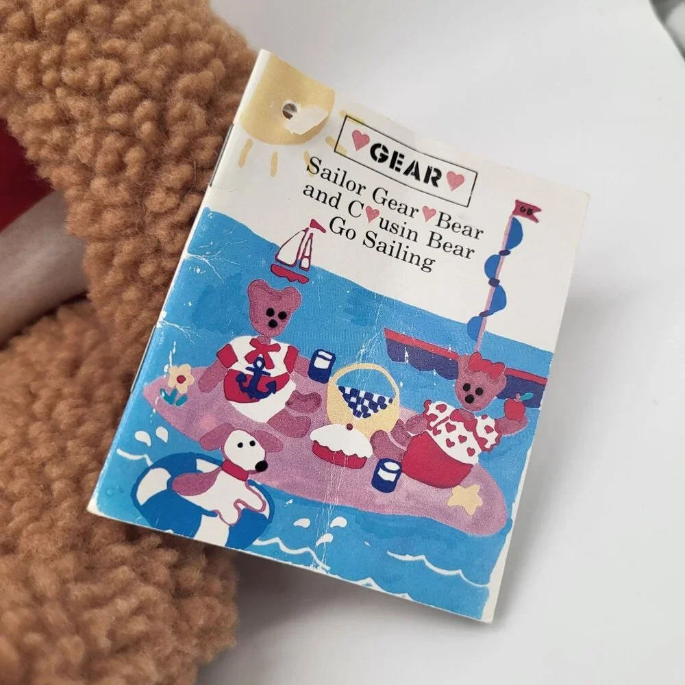 VTG Gund Sailor Gear Teddy Bear Rattle Stuffed Plush Animal 1986 Anchor - Picture 2 of 13